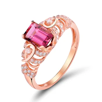 Ociki CZ Rose Red Crystal Žiedai, Rožė Aukso Spalvos Šalis Vestuvinis Žiedas Papuošalai Moterims, Merginoms Dovanų Lašas Laivybos Didmeninės