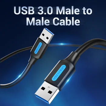 Paj USB į USB prailginimo Kabelis Vyrų Vyrų 3.0 2.0 USB Extender Kietąjį Diską TV Box Nešiojamas USB 3.0, USB 3.0 Kabelį 0,25 M