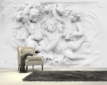 Papel de sumalti Senovės pastato angelo statula 3d tapetai,svetainė, miegamojo, virtuvės sienos dokumentų namų dekoro juosta freskos