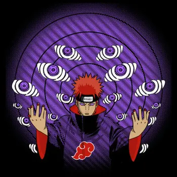 Pasaulyje Skausmo Nagato Naruto Ninja Sharingan Japonų Anime Black T-shirt