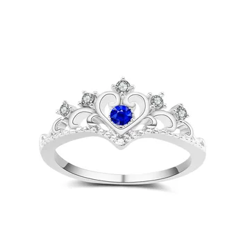 Prabanga 2018 Naujausias Karalienės Karūnos Žiedai Moterims Gimtadienio Dovana Sidabro Spalvos Kubinių Zirconia Sužadėtuvių, Vestuvių Pažadas Žiedai