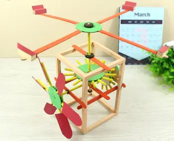 Profesinės Vaikų vėjo malūnas Žaislo Modelis, Mokslo, Technologijų, Gamybos Eksperimentai Modelis Medžiaga Vaikams mokomieji Žaislai Žaidimas