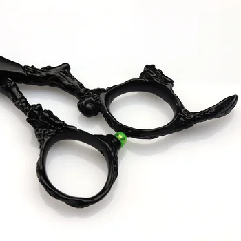 Profesionalios kirpėjų žirklės Japonija 440c juodų plaukų žirklės 6 colių, plaukų kirpimo žirklės pjovimo žirklės