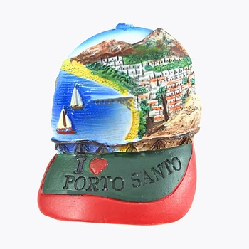 Rankomis dažyti Portugalija Beisbolo kepuraitę 3D Šaldytuvas Magnetai, Kelionių Suvenyrai, Šaldytuvas, Magnetinis Lipdukas Namų Dekoro