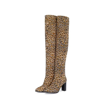 REAVE KAČIŲ Rudens Over-the-Knee batai Pažymėjo tne Aikštėje kulno Pulko Slip-On Didelis dydis 33-43 Juoda Mėlyna Raudona Leopard Šalies S1965