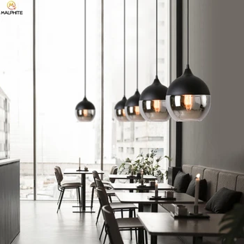 Retro LED Sieniniai šviestuvai Pasaulyje Stiklo Pakabukas Lempos Virtuvės Šiuolaikinės kabinti Hanglamp luminaria pramonės dekoras Apšvietimas Šviestuvai