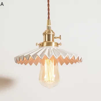 Retro Loft Stiliaus Edison Pramonės Derliaus LED Pakabukas Šviesos Armatūra Antikvariniai Vario Keramikos Kabo Lempa Patalpų Apšvietimas