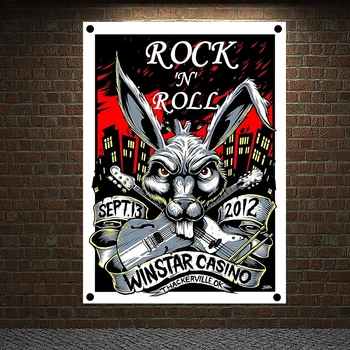 Rock and Roll Lipdukai Garsaus Juostos Plakatų Sienos Kabo HD Marginimo Meno, Muzikos Studija Namų Puošybai Banner & Vėliava Dovana O2
