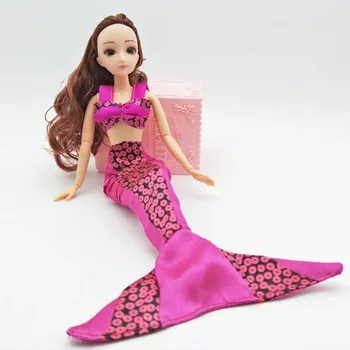 Rožinis Cosplay Kostiumų Undinė Drabužius Barbie Lėlės Suknelę Liemenėlė & Slidinėti Sijonas Komplektus 1/6 BJD Doll Aksesuarų Vaikams Žaislas
