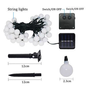 Saulės Lauko String Žibintai 30 LED Vandeniui Kamuolys Kalėdų Lempos Saulės energija Varomas Žvaigždžių Pasakų Šviesos Sodo Namo Kieme Šalys