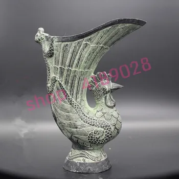 Senovės bronzos, dvylikos Kinų Zodiako vištienos Kariaujančių Valstybių puodeliai, antikvariniai daiktai, Kolekcionuojami daiktai