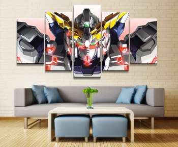 Sienos Meno Tapybos Paveikslus, Drobė Spausdinti Anime Modulinės Plakatas 5 Skydelis Gundam Namų Dekoro Kambarį Modernus Kūrinys Cuadros