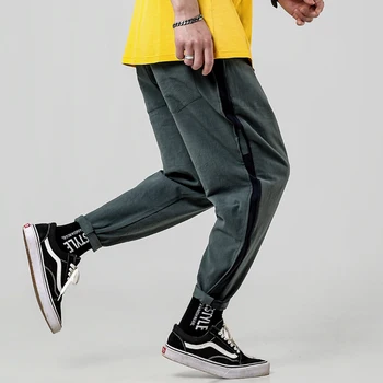 Streetwear Sweatpants Poilsiu Vyrų Dryžuotas Haremo Kelnės Kulkšnies ilgio Kelnės Atsitiktinis Slim Mens Poilsiu Kelnės