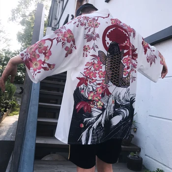 Striukė vyrų septynių rankovėmis, rankovės vasaros meno Japonų pora vėjo cardigan chalatas kimono BF prarasti apsauga nuo saulės, drabužiai