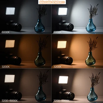 Studija, Fotografijos 192 LED Šviesos 3200K-6000K su Tolygus reguliavimas Šilta/Šalta 