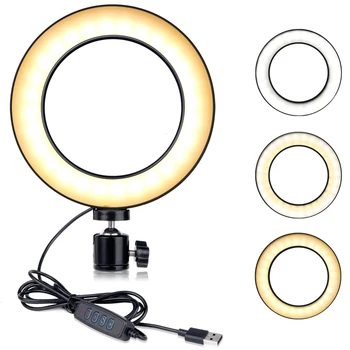 Telefonas Fotografijos Rinkiniai 16cm LED Žiedo Lempos Šviesos Žiedas su Trikojo Stovo Foto, Video Selfie Makiažas Užpildykite Šviesa