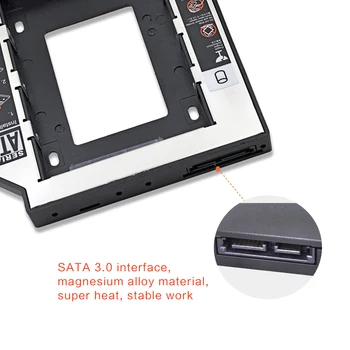TISHRIC 2 2.5 HDD SSD HD Talpyklos 9.5 mm SATA 3.0 Caddy Kietojo Disko Dėžutė 2018 Karšto Universalus Adapteris, Skirtas ODD DVD-ROM Optibay Atveju