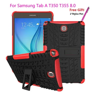 TPU ir KOMPIUTERIO Akinti Poveikio Hibridas Atramą Stovėti Funda Case For Samsung Galaxy Tab 8.0 colių T350 T351 T355 SM-T355 atveju Tablet