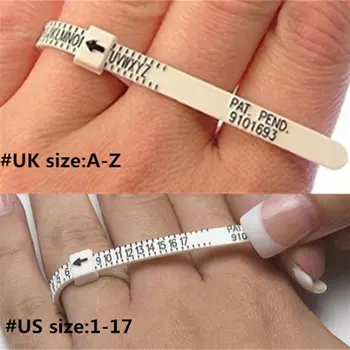 UK ir JAV Žiedas Sizer Priemonė Piršto Gabaritas Žiedo Dydžio Priemonė Vestuviniai Žiedai UK Dydis US Dydis Matavimai Žiedas Sizer