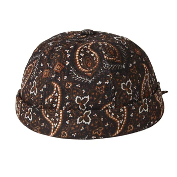 Unisex Hip-Hop Megzti Skrybėlę Etninės Stiliaus Brimless Beanies Bžūp Nešiojamų Melionas Bžūp Beretė Britų Retro Moliūgų Skrybėlę
