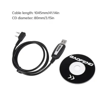 USB Programavimo Kabelis Baofeng Laido Dviem Būdais Radijo Walkie Talkie UV-5R Dažnio Programinės įrangos Domofonas Su Tvarkyklės CD