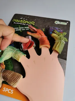 Vaikai dinozaurų piršto lėlių modeliavimas gyvūnų piršto nustatyti minkšta guma, tėvų-vaikų interaktyvus šeimos pasakojimo rekvizitai