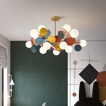 Vaikų kambario lempos Šiaurės kūrybos miegamasis Sieniniai šviestuvai modernus minimalistinio macarons berniukas mergaitė kambario apšvietimo blizgus