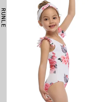 Vaikų maudymosi kostiumėlį Vaikams Berniukas Kūdikis Bikini Vaikai Bėrimas Apsaugas, Maudymosi Kostiumą 2020 M. Naujas Gėlių Spausdinti Vienas Gabalas Mergaičių Maudymosi kostiumai