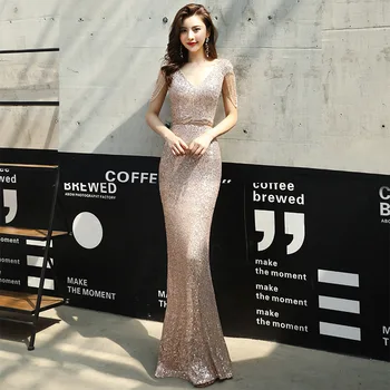 Vakarinę Suknelę 2019 Naujas Stilius Kilnus Pokylių Šalis Suknelė Šviečia Blizgančiais Undinė Prom Dresses Duobute Kutas Chalatas De Soiree