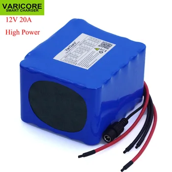 VariCore 12V 20Ah didelės galios 100A išleidimo baterija BMS apsaugos 4 linijos galia 500W 800W 18650 baterija