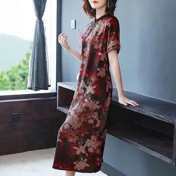 Vasarą naujas retro prarasti mados spausdinimo trumpomis rankovėmis suknelė moteriška didelis dydis L-5XL temperamentas aukštos kokybės elegantiškas vestidos