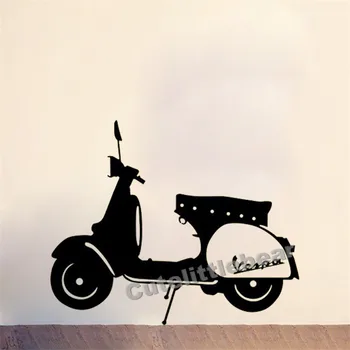 Vesspa Sienų Lipdukai Miegamasis Lounge Mod Motociklu Lipdukas Art Vinyl Kilnojamojo Automobilį Sienos Lipdukas, Decal Kambarį Namų Dekoro