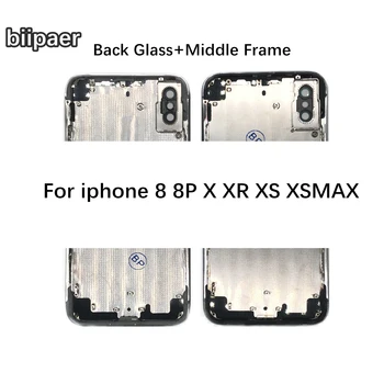 Vidurinis Rėmelis + Galinio Stiklo iphone XR X Galinis Korpusas + Artimųjų Rėmelis Su Galinio Stiklo Su CE Galinį Dangtelį iphone 8 8P X XR