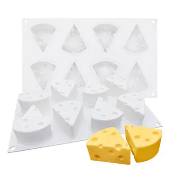 Visiškai Nauja 8 Skylę 3D Sūris Silikono aukštos kokybės aplinkos silikono Formos Tortas Kepimo skardos Desertų Dekoravimo Įrankių