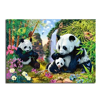Visą Gręžimo 5D Diamond Tapybos, Siuvinėjimo Panda, Bambuko Miškų Peizažas Kryželiu kalnų krištolas Mozaikos Apdailos YSD