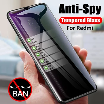 Visą Lenktas Anti-Spy Grūdintas Stiklas Xiaomi Redmi Pastaba 7 8 9 Pro 8T Privacy Screen Protector Redmi 8 8A 7 K20 K30 Stiklo