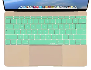 XSKN Mėtos žalumo Silikono Nešiojamojo kompiuterio Klaviatūros Raštas Padengti Odą MacBook 12 colių, anglų Kalba MUMS Išdėstymas