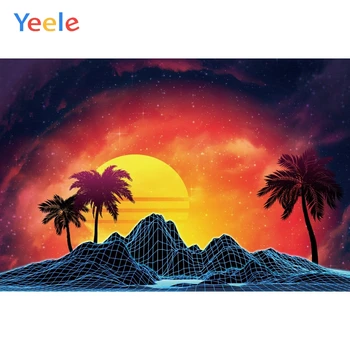 Yeele Marina Saulėlydžio Kokoso Palmių Mount Tapybos, Fotografijos Backdrops Asmeninį Fotografijos Fonas Fotostudija