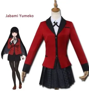 Yumeko Jabami Cosplay Kakegurui Raudona Mokyklos Vienodos Kostiumas Anime Dress Up cosplay kostiumų anime cosplay