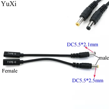 YuXi USB 3.1 C Tipo USB Female Į DC 5.5*2.5 5.5*2.1 Vyrų Galia Įkroviklis Adapteris Jungties Adapteris PD Sukelti Įkrovimo Kabelis