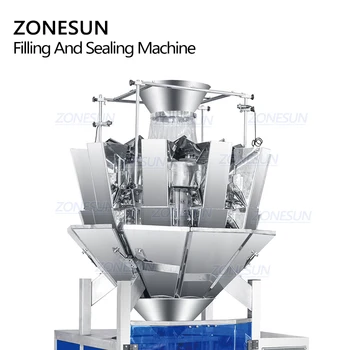 ZONESUN Automatinė Drožlių Granulės Sausainių Ryžių Svėrimo Pripildymo Ir Sandarinimo Mašinos, 10 Galvų Maišelį Formavimo Pakavimo Mašinos