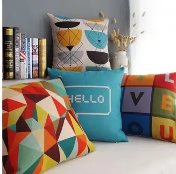Šiaurės medvilnės skalbiniai spalvingas geometrines pagalvėlė padengti sfa pagalvę office pagalvių užvalkalus už atlošo