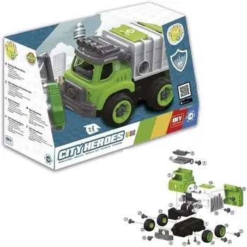 Šiukšliavežis žaislas, nuimamas, su atsuktuvu ir garsus, žaislų, sunkvežimiai, sunkvežimių, sunkvežimių žaislas, sunkvežimiams