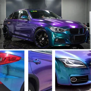 1.52*5M Blizgus Chameleonas Pearl Blizgučiai Vinilo Lipdukas Purple Blue Car Wrap Lipdukas, Decal Oro apsaugine Plėvele