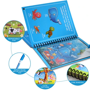 10 Rūšių Montessori Žaislai Stebuklinga Knyga Vandens Piešimo Daugkartinio Naudojimo Spalvinimo Pen Tapybos, Piešimo Lenta Vaikams, Žaislai, Gimtadienio Dovanos