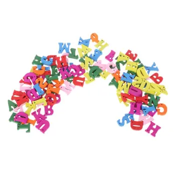 100vnt Mediniai Raidžių Alfabetą Žodis Carft PASIDARYK pats Apdailos Mygtuką Vaikas Švietimo Žaislas