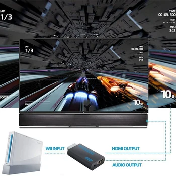 1080P Wii į HDMI Konverteris Adapteris 3,5 mm o Jack o Produkcija PC HDTV Stebėti Visus Wii Rodymo Režimai