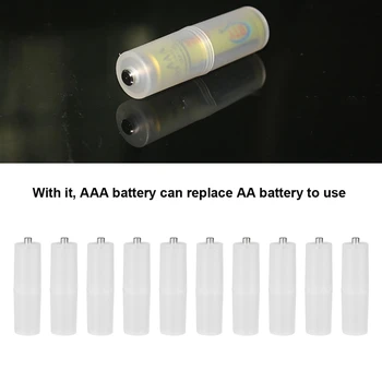 10vnt AAA Iki AA Dydžio Pakeitimo Cell Baterijos Adapteris Keitiklis Skaidrus Baterijų Laikiklį Atveju Switcher Keitikliai