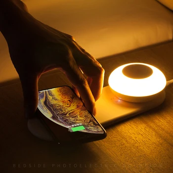 10W Mobiliojo Telefono Belaidžio Įkrovimo LED Stalo Lempa Touch Tamsos Atskirų Magnetinių Gyvis Miegamasis Kūrybos Naktiniai staleliai, Lempa naktinė lempa