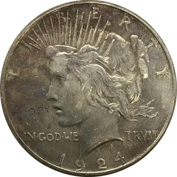 1924 M. Jav 1 Vieno Dolerio Taikos Laisvės Cupronickel Sidabrą, Sidabro Kolekcionuojamų Kopijuoti Monetos